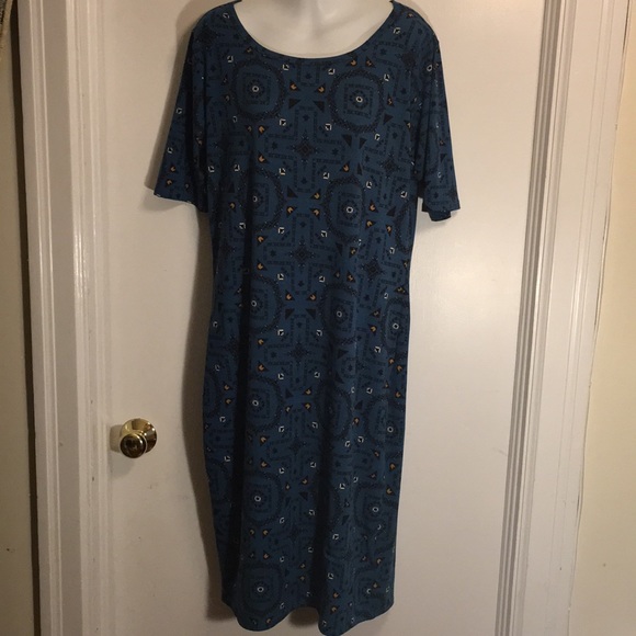 Turquoise tribal pattern Lularoe Julia dress XL - Picture 1 of 6